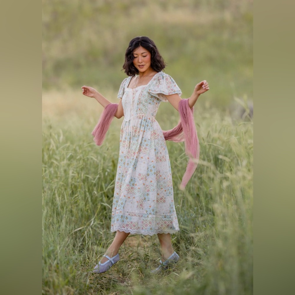 JessaKae Patchwork Floral & Lace Megan Midi Dress, 1X, NWT! - Picture 8 of 15
